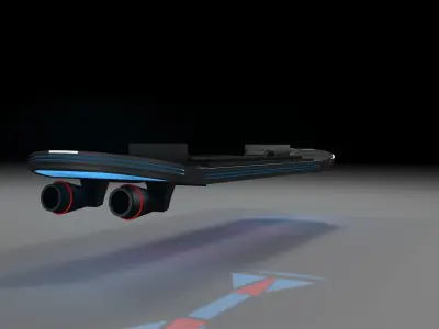 Futuristic Hoverboard Low-poly 3D model
