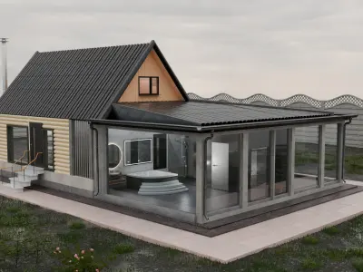 House with sash windows 3D model