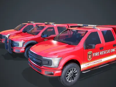 American Pickup Low-poly 3D model