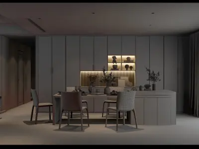 Modern living room  Low-poly 3D model purchase