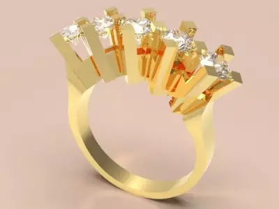 Diamond ring 3D print model