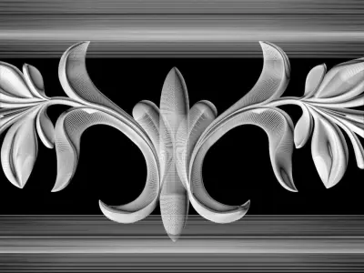 3d model stl wall molding plinth decor for CNC router 3D print model