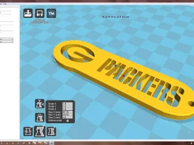 3D printable Green Bay Packers key-chain logo 4 3D model