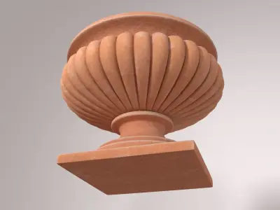 Terracotta Ribbed Pot 3D model