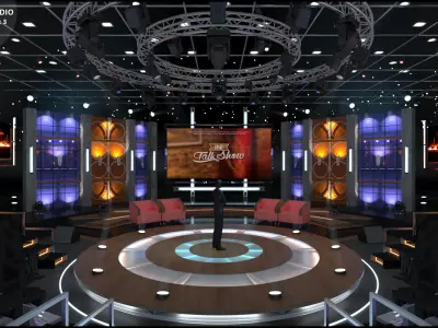 Virtual TV Studio Entertainment Set 3 3D model