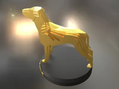 Parametric Boxer Great Dane Low-poly 3D model