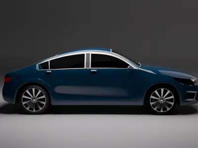 Sedan Car Low-poly 3D model