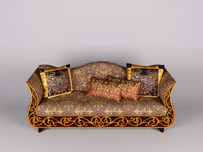classic sofa Moroccan style Low-poly 3D model
