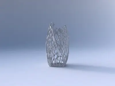 Vase twisted double arc quadratic with cracked organic lattice  3D print model