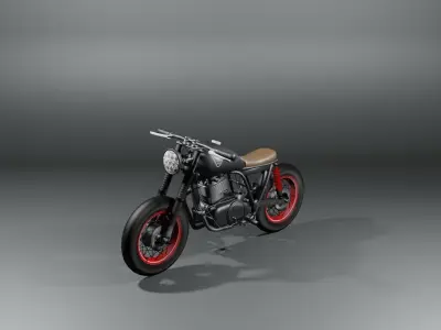 Bike Model Low Poly orange motorcycle 3D model