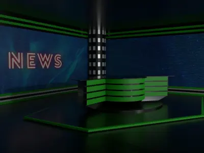 Tv Studio Low-poly 3D model