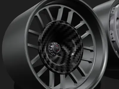 Monoblock Race Wheels Mesh style 4 sizes with extras 3D print model