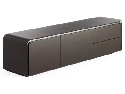 Fendi Edge Low Cabinet Charcoal Fiddleback Sycamore Low-poly 3D model