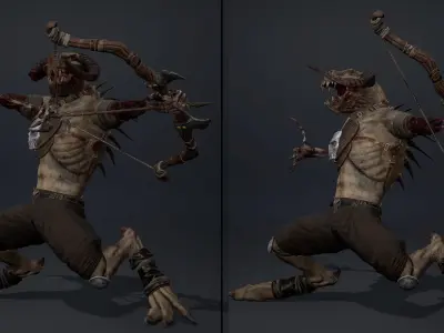 Ghost Archer Damaged Low-poly 3D model