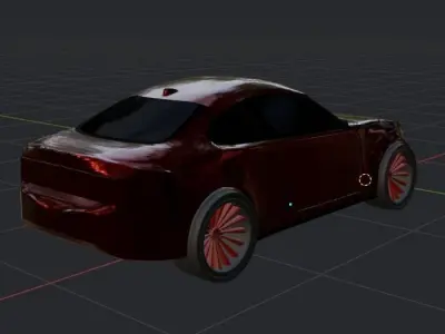 SPORT RED CAR LOW POLY - READY TO PLAY Low-poly 3D model