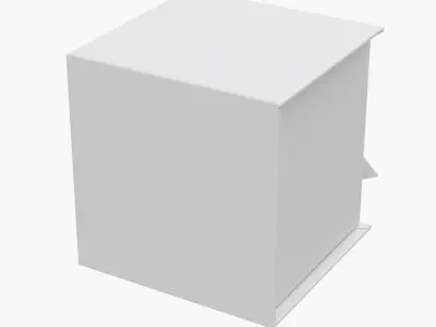 Hallmark Ribbon and Paper Fill Small Gift Lid White Box with Bow 3D model