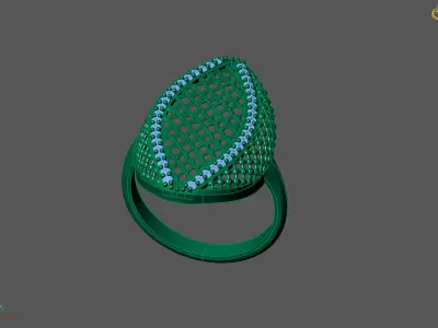 Women Ring With Stone Diamond Ready STL 3DM Models Womens Rings 3D print model get