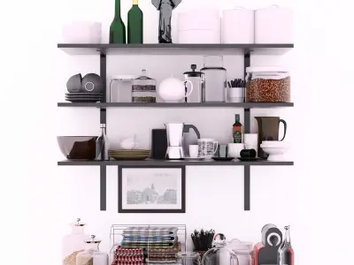 Set-142 kitchen shelf 3D model
