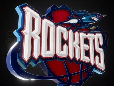 Houston Rockets logo - Cinematic - 3D print 3D model
