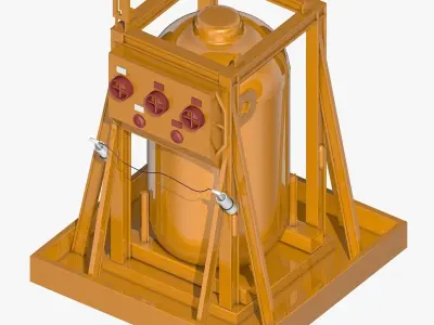 Yellow Metal Industrial Element 3D model