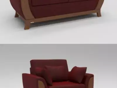 Comfortable elegant sofa 3D model