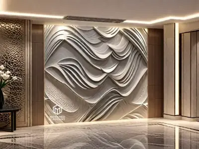 decor set wall panel wall relief mural CNC 38 3D model