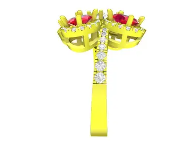 A7214 Luxury Korean Style Diamond Fashion Women Ring 3D print model