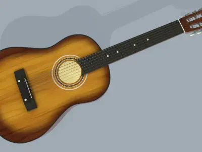 Game Ready Acoustic Guitar Free low-poly 3D model