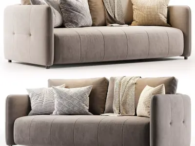 Brent Divan Brent Velvet Stone 3D model