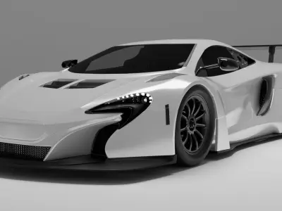 McLaren P1 Race Spec High-Poly 3D Model Low-poly 3D model