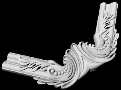 Central decor ornament for furniture 3D model 634