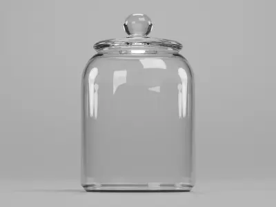 -Glass Jar- Low-poly 3D model
