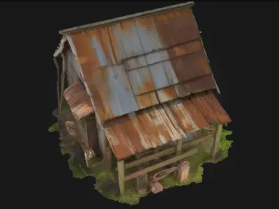 Rustic Cabin Retreat  Cozy Wilderness Escape in 3D Form 3D model