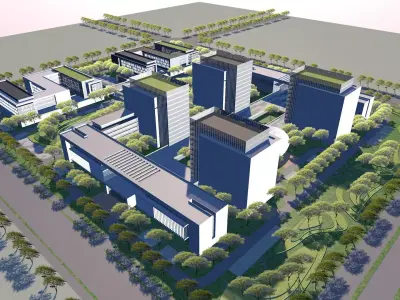 Office Building Industrial Park 3D model by nptanying