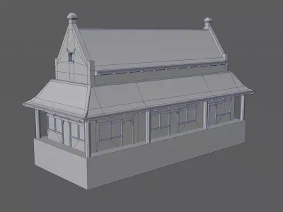 Old Batavia City Tavern Shops Sample Static Meshes for Games Free low-poly 3D model