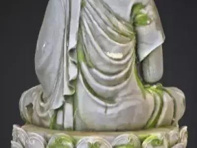 Ancient Buddha Statue Low-poly 3D model