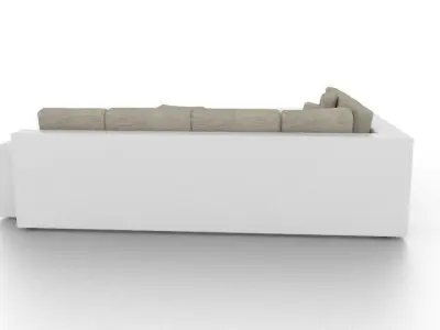 white sofa  Free low-poly 3D model