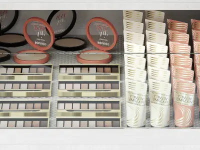 Set of cosmetics for make-up in a beauty salon 3D model