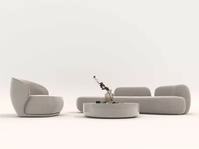Modern Sofa and Armchair 2 3D model