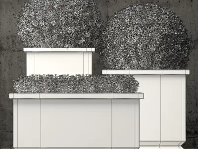 Restoration hardware estate zinc footed planters 3D model
