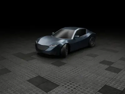 Low Poly Modern Generic Sports Car Low-poly 3D model