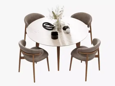 Dining Table - Table - Chairs 3D model