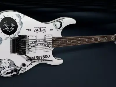 Kirk Hammett - EPS Ouija Guitar White 3D model