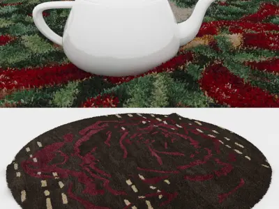 Round Rug Set 118 3D model