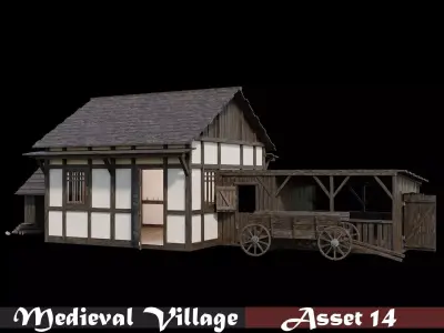 Medieval Village Asset 14 - 4K Textures Game Ready Low-poly 3D model