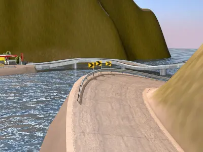 Offroad Racing Tracks- Snow Mountain Tracks Low-poly 3D model