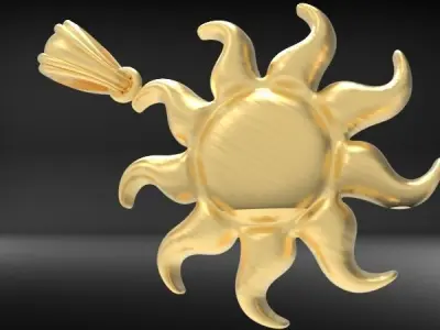 Italian Sun Pendant charm bracelet Necklace Jewelry  3D print model