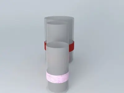 glass vase with sisal Free 3D model