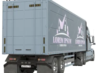 Volvo VNL Vinyl 760 Blue Tractor Truck 3D model