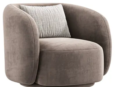  Poole Swivel Lounge Chair By Poly Bark 3D model
